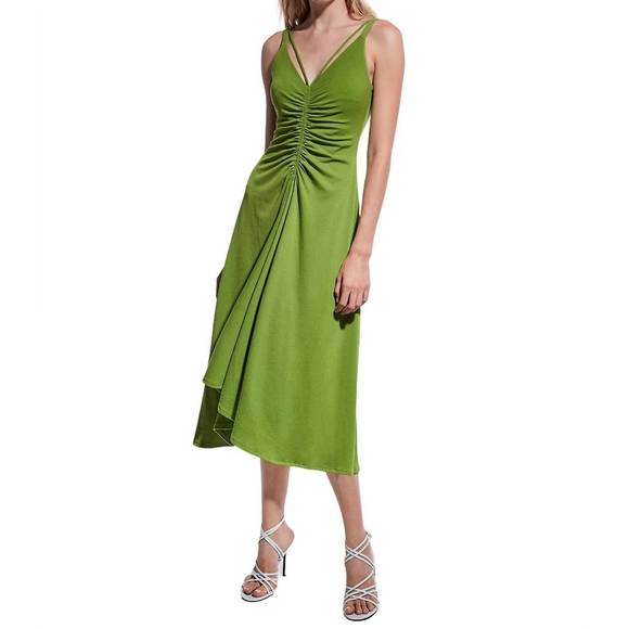 NEW AS BY DF maddy dress in peridot green - Picture 1 of 3